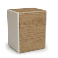 Тумба Favo для письменных/ компьютерных столов, цвет дуб натуральный/ эмаль белая