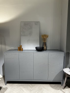 ТВ- тумба Fredo Plus из массива и шпона дуба, цвет серый