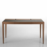 Стол письменный Consul, цвет дуб натуральный/ экокожа черная