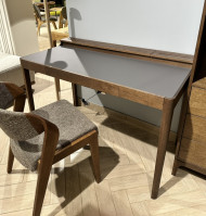 Стол письменный BORN, цвет орех темный/ экокожа графит