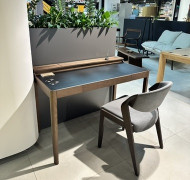 Стол письменный BORN, цвет орех темный/ экокожа черная